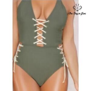 Ioiom Lace Up One Piece Swimsuit Size 0L